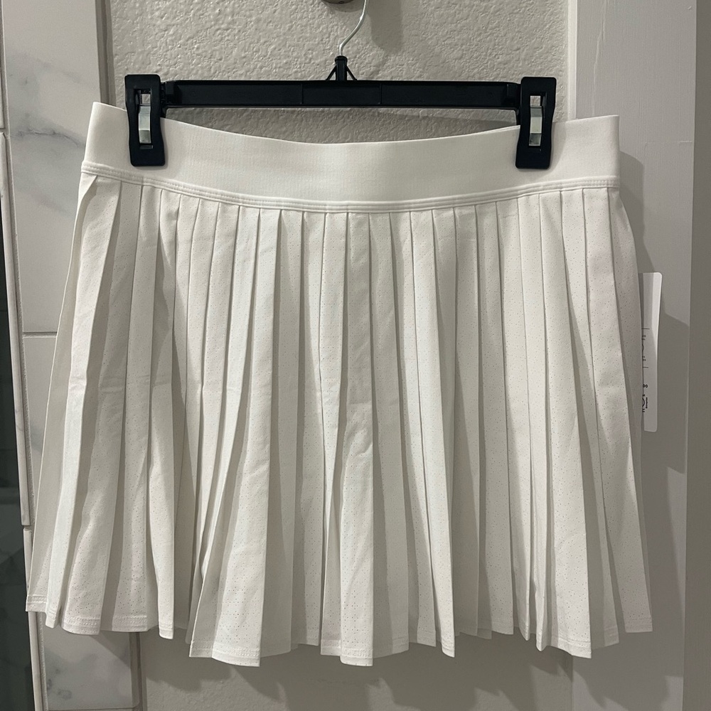 Athleta White Pleated Mini Skirt